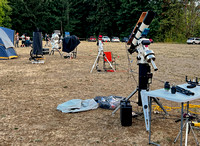 Camping and telescopes on the observing field