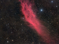 California Nebula (NGC 1499) through smoke and cloud