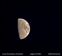 Lunar Occultation of Antares August 24 2023