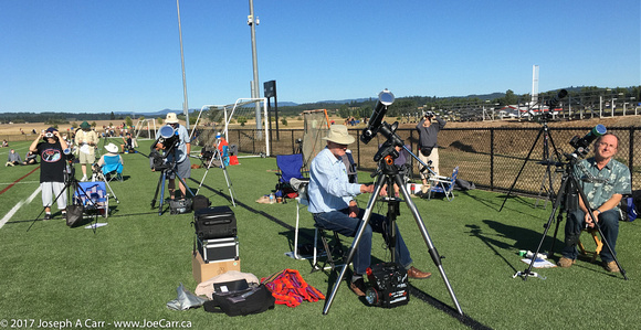 The Victoria RASC eclipse chasers on the field