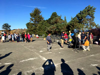 Crowd gathering at solar eclipse viewing event atop Mt. Tolmie