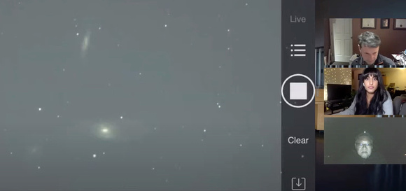 Live astronomy showing galaxies