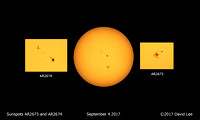 Sunspots AR2673 and AR2674