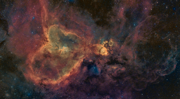 Heart Nebula and Beyond Mosaic with Triband Filter and OSC Camera