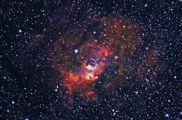 NGC7635, Bubble Nebula in NB - Wide Field