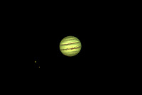 Jupiter, with Io and Ganymede
