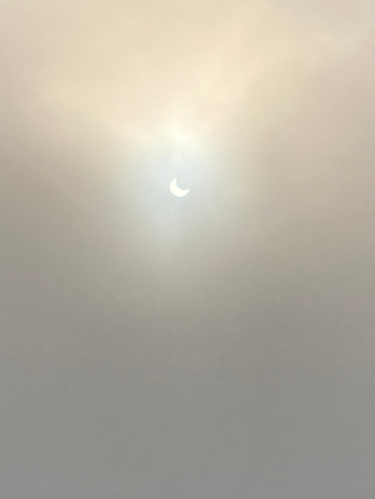 Partial eclipse through fog 45 minutes in