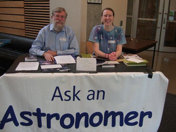 Russell Redman & Cassie Fallscheer at the Ask an Astronomer tabl