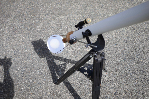 Solar viewing from the plaza using eyepiece projection