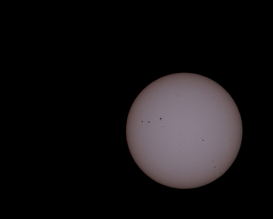Lots of Sunspots, from backyard, using solar filtered 300mm telephoto, Feb 28th, 2014