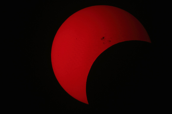 Partial Solar Eclipse, HAlpha, Mt Tolmie, Oct 23, 2014