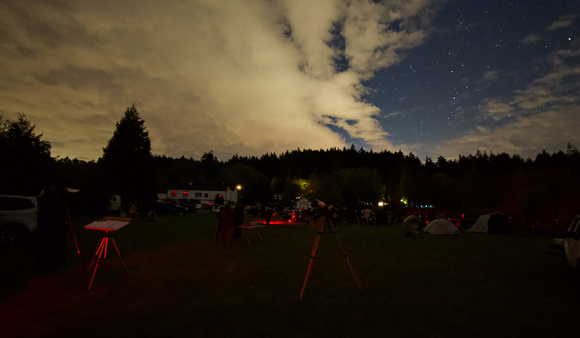 The observing field at night