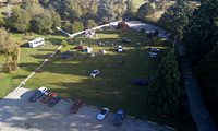 Aerial of the parking lot and observing field