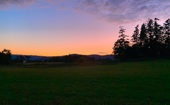 Sunset across the neighboring field
