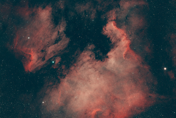 The North America Nebula (NGC7000) & Pelican Nebula (IC5070)