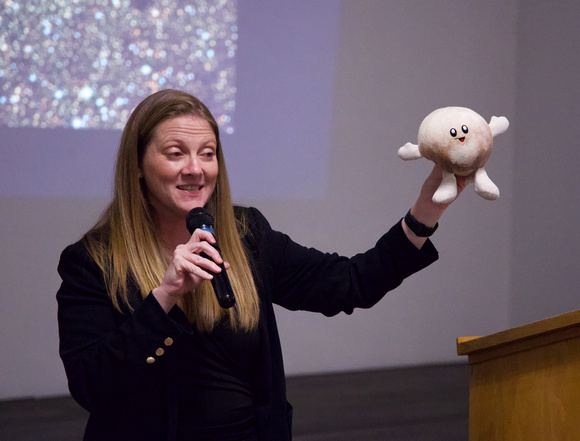 Mary Beth Laychak (CFHT) with her Pluto stuffie