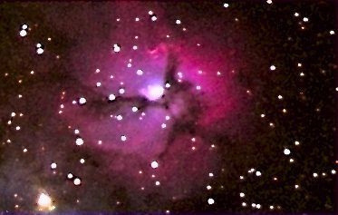 M20,Trifid nebula, bright diff. neb. in Sagittarius version processed in LAB format