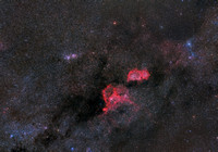 Heart and Soul nebula (IC 1805 and IC1848) and the Double Cluster (NGC 884 and 869)