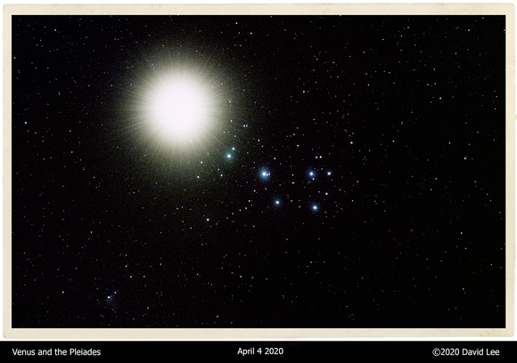 Venus and the Pleiades Processed with Pixinsight