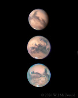 Three views of Mars Opposition