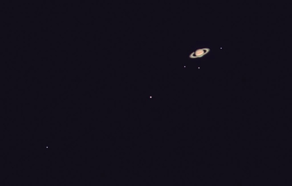 Saturn and moons, Oct 12, 2021