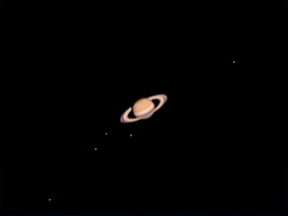 Saturn and Moons, Aug 28, 2021