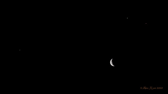 Waning Crescent 3 March 18 2020 Saturn, Jupiter, Mars
