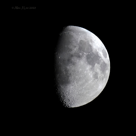 Waxing Gibbous Moon (62% sunlit) April 2 2020