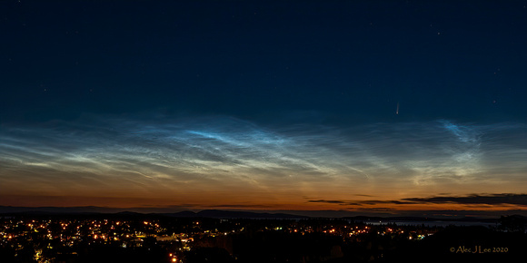 Comet Neowise and Noctilucent Clouds 1 July 10 2020 Victoria BC-S