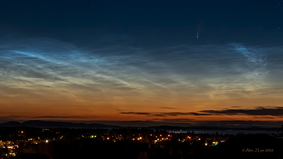 Comet Neowise and Noctilucent Clouds 2 July 10 2020 Victoria BC-S