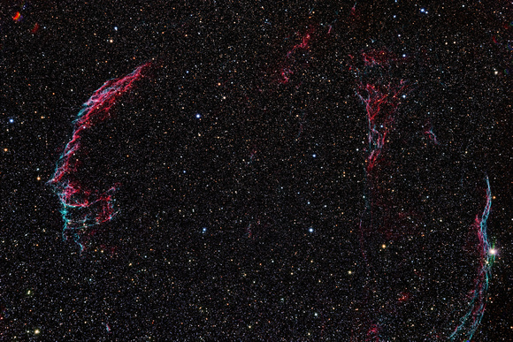 Cygnus Loop Supernova Remnant in LRGB
