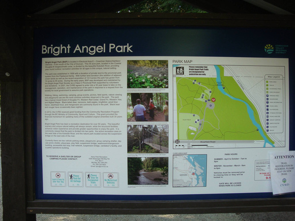 Bright Angel Park information sign