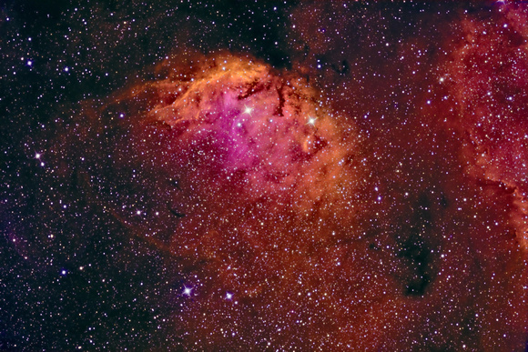 Tulip Nebula Sh2-101 in NB(HSO)