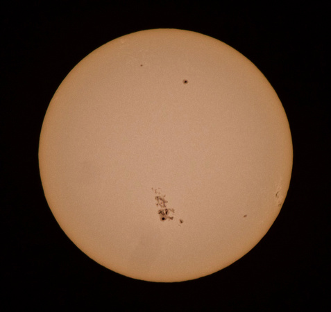 Large group of sunspots on the Sun - AR3664 & 3668 (lower middle) and AR3663 (lower right)