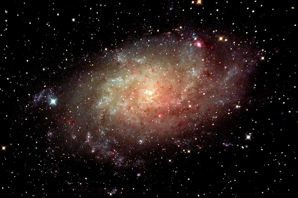 Triangulum Galaxy, M33 with Ha added to RGB image