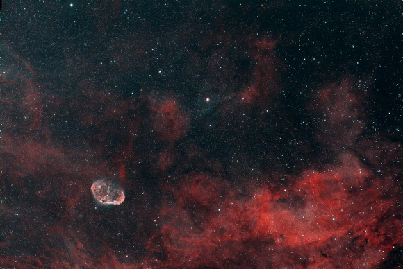 Crescent Nebula and surrounding region