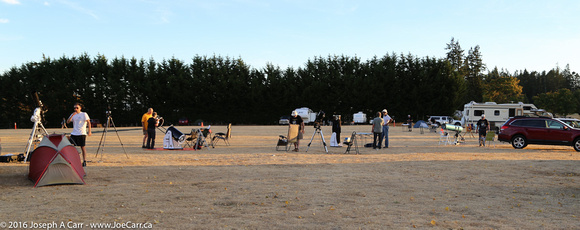 The observing field at dusk on Friday night