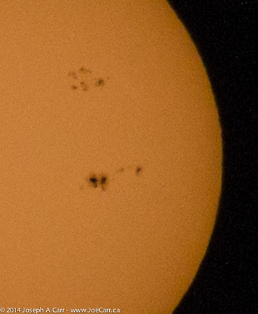 Giant group of Sunspots on the Sun