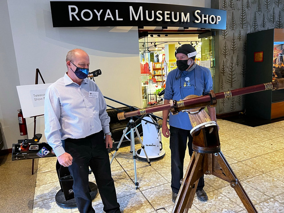 Dave and Bill experience the Galileo telescope replica