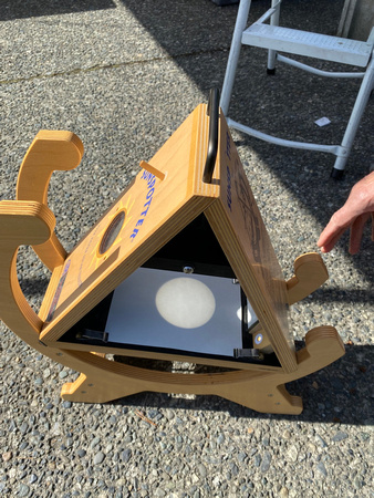 Solar viewing from the museum plaza using a Sunspotter