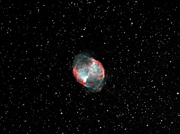 M27 The Dumbbell Nebula in Ha and OIII