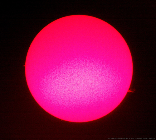 The Sun in Ha & two solar prominences