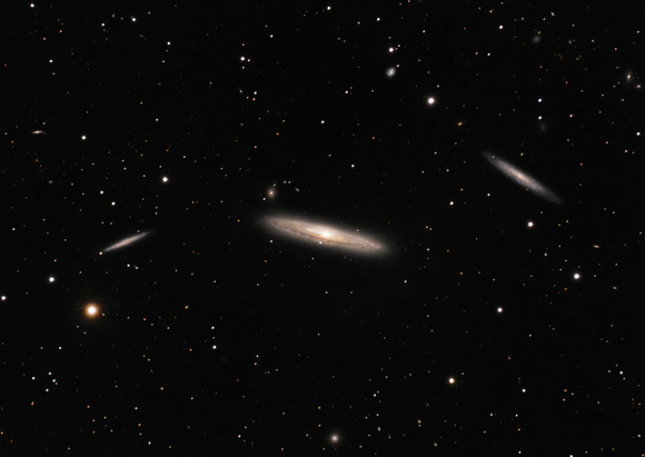 The Silver Streak Galaxy NGC 4216, NGC 4222 (left), and NGC 4206 (right)