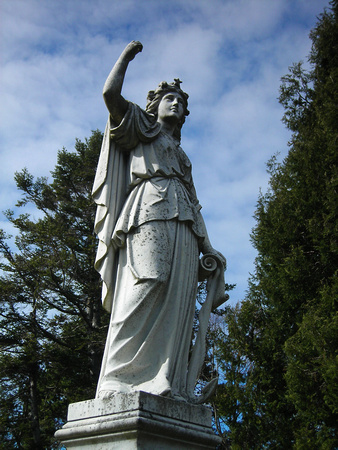 Gravestone statue crowned by star, Ross Bay Cemetery, Victoria