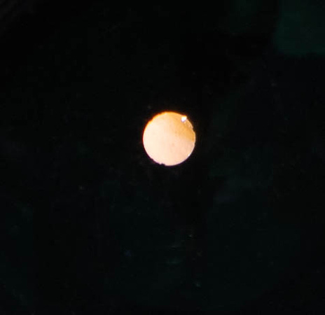 The Sun safely observed through an eyepiece behind a solar filter