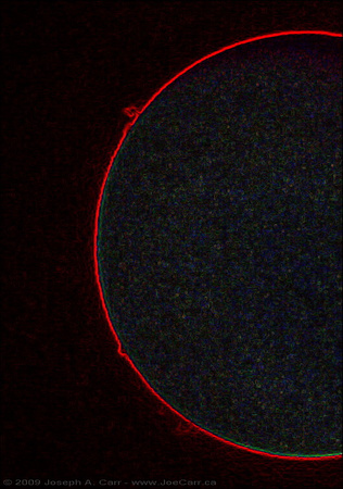 Multiple solar prominences - Sobel edges