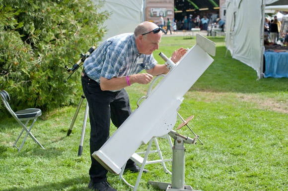 Chris Adjusting Solar Telescope witn Na Filter