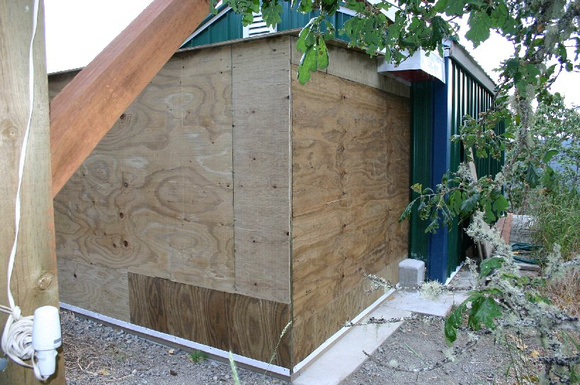 Storage shed North wall