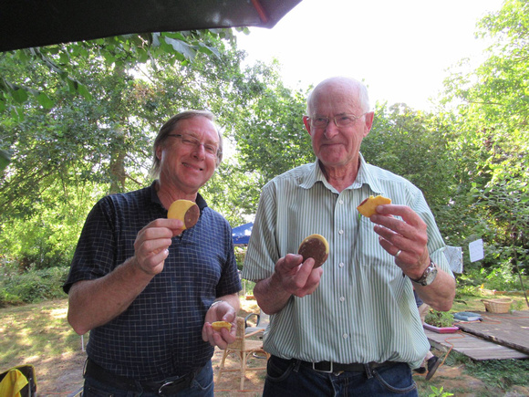 Gary Sedun & John McDonald enjoying an eclipse cookies made by Diane