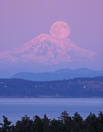Mount Baker and Moon
